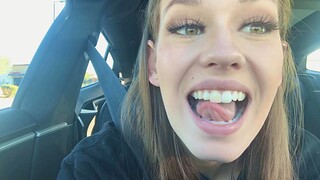 Homemade video of sweet Madi having fun in the back of a car