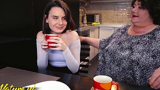 19 Year Old Teen Darcy Dark Eats Out Her Big Ass BBW go steady with Edina