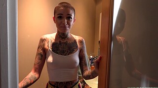 HD POV integument be required of tattooed Leigh Raven sucking a rock solid cock