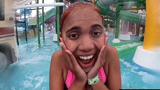 Thai GF waterpark fun and sex at home
